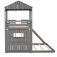 preview thumbnail 22 of 35, Farmhouse Twin Over Full Wooden Playhouse Bunk Bed with Ladder & Slide