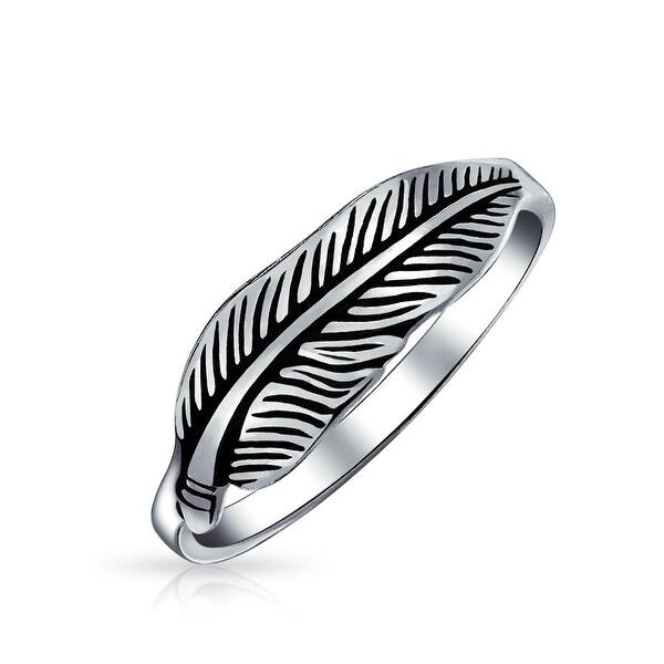 Shop Native American Style Boho Feather Leaf Band Ring For Women