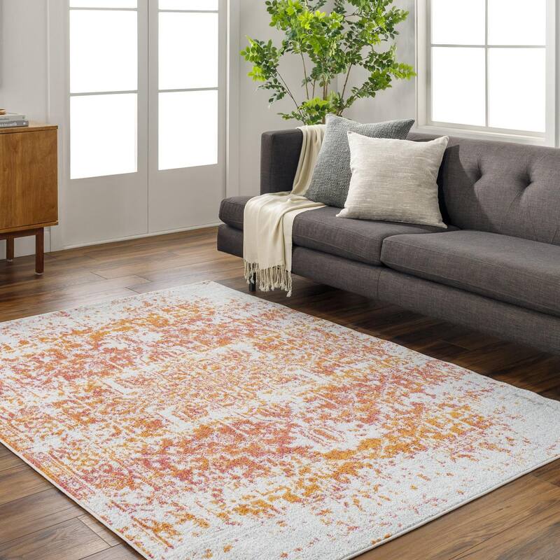 Livabliss Harput Traditional Area Rug - Orange/Beige - Rectangle - 3' 11" x 5' 7"
