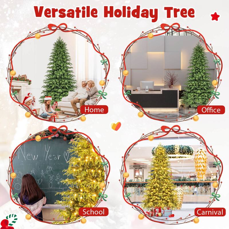 Costway 6/7/8 FT Artificial Christmas Tree with 270 LED Lights, 746 - See Details