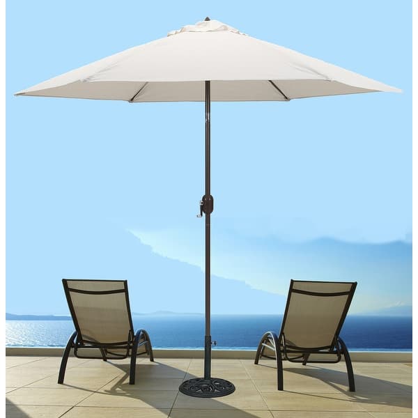 Tropishade 9 Ft Aluminum Bronze Patio Umbrella With Natural Cover On Sale Overstock 6534772