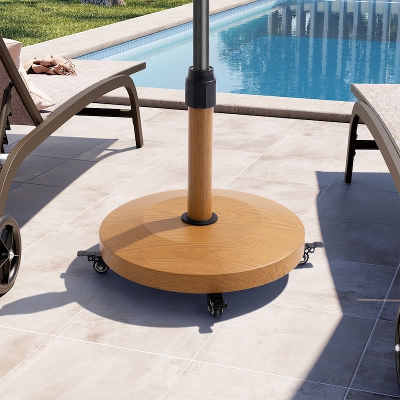40lbs Patio Market Umbrella Base Stand with Wheels