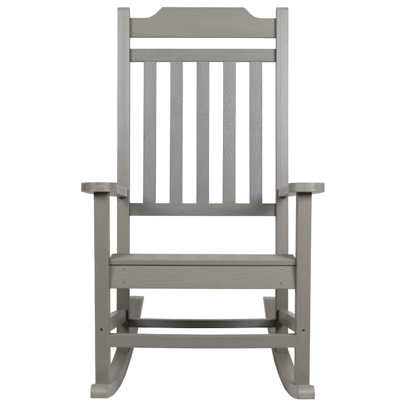 All-Weather Rocking Chair in Faux Wood - Patio and Backyard Furniture