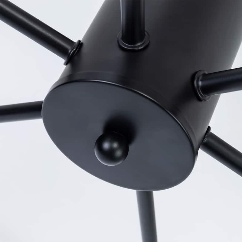 6-Light Modern Industrial Sputnik Semi-Flush Mount Ceiling Light - N/A