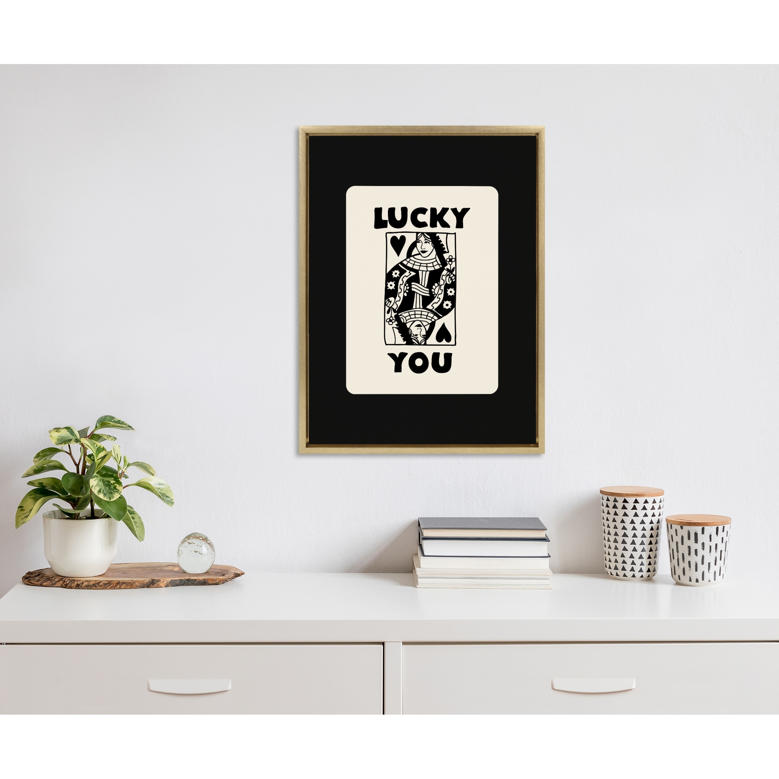 Kate and Laurel Sylvie Lucky You Framed Canvas by Honey Island Studio
