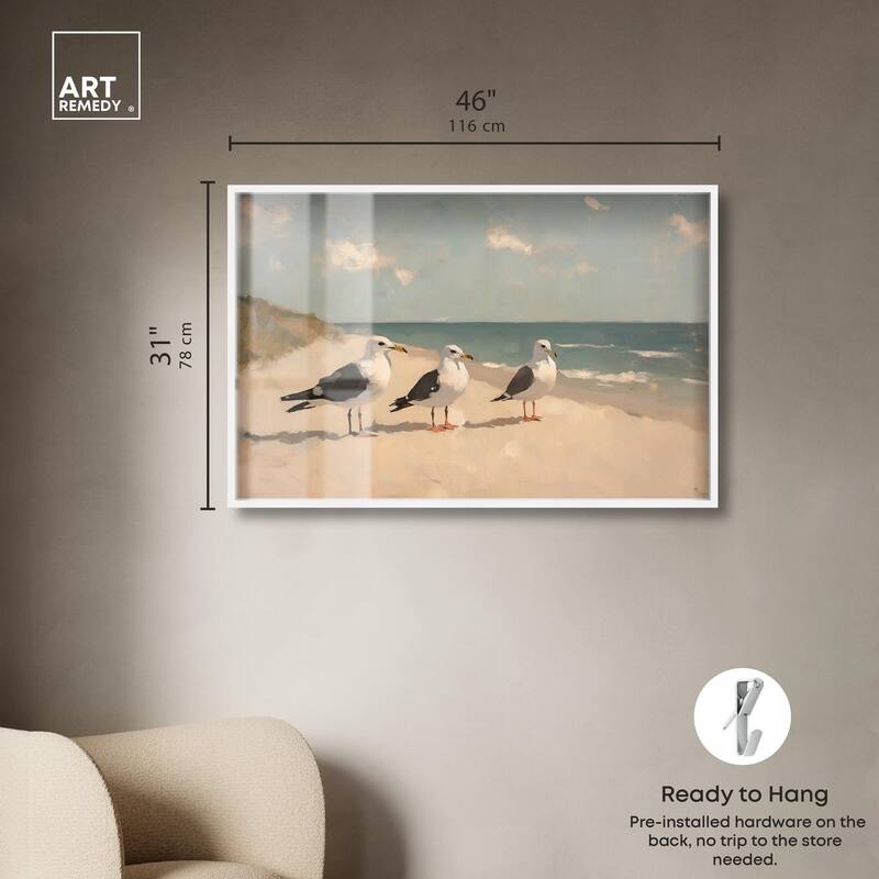 Seagulls at the Beach I Shadowbox by Art Remedy