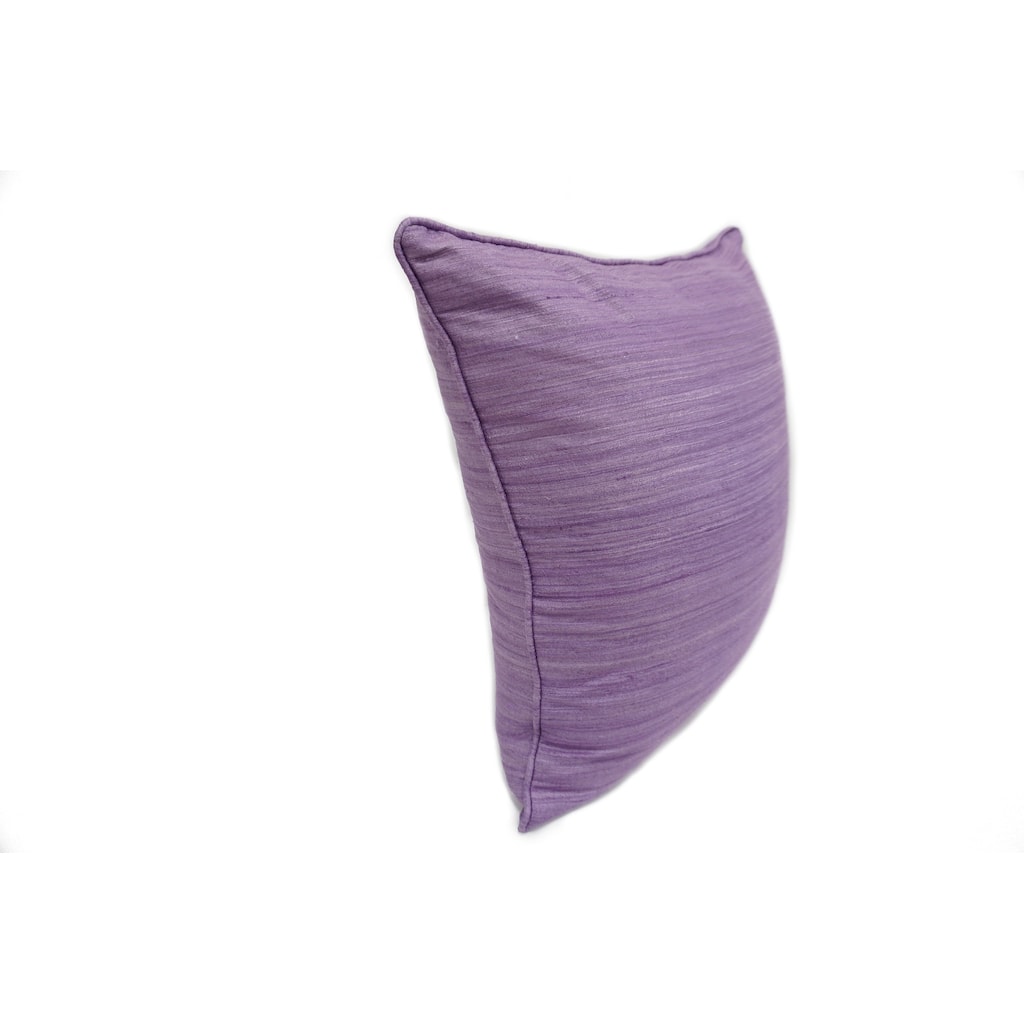 Home&Manor Raw Silk Throw Pillow 18" Light Purple