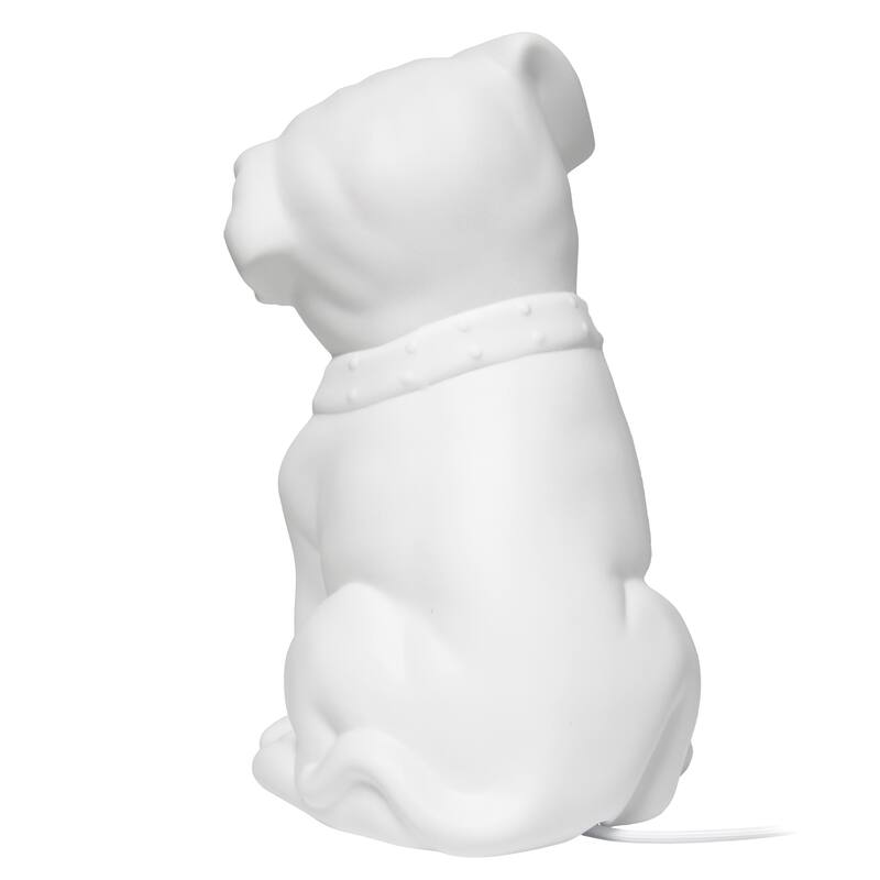 Canine Dog Porcelain Table Lamp - 10.5" - White