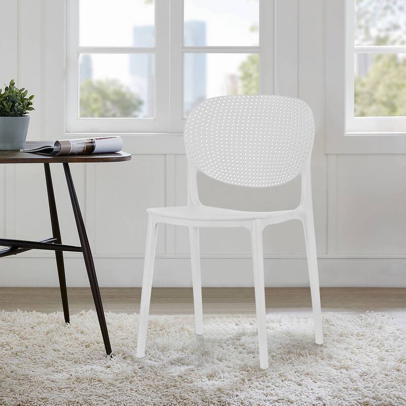 Set of 2 Balin White Plastic Dining Chairs