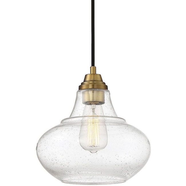 Bellevue Single Light 10" Wide Pendant - Natural Brass