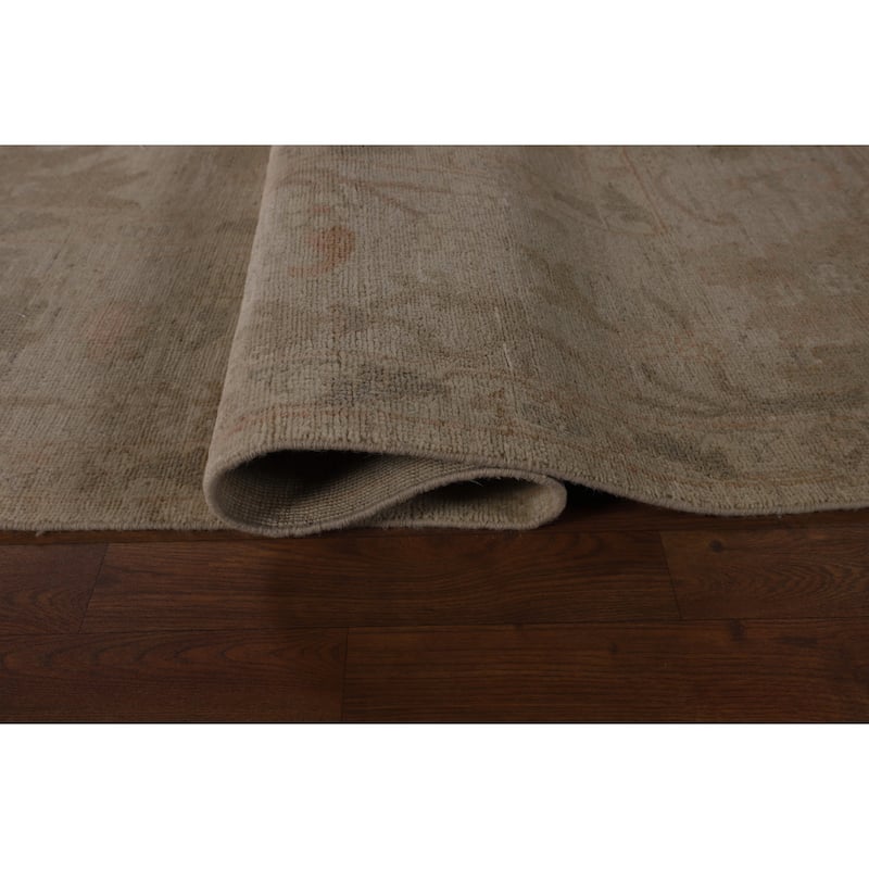 Earth Tone Vegetable Dye Oushak Area Rug Handmade Wool Carpet - 9'7"x 13'5"