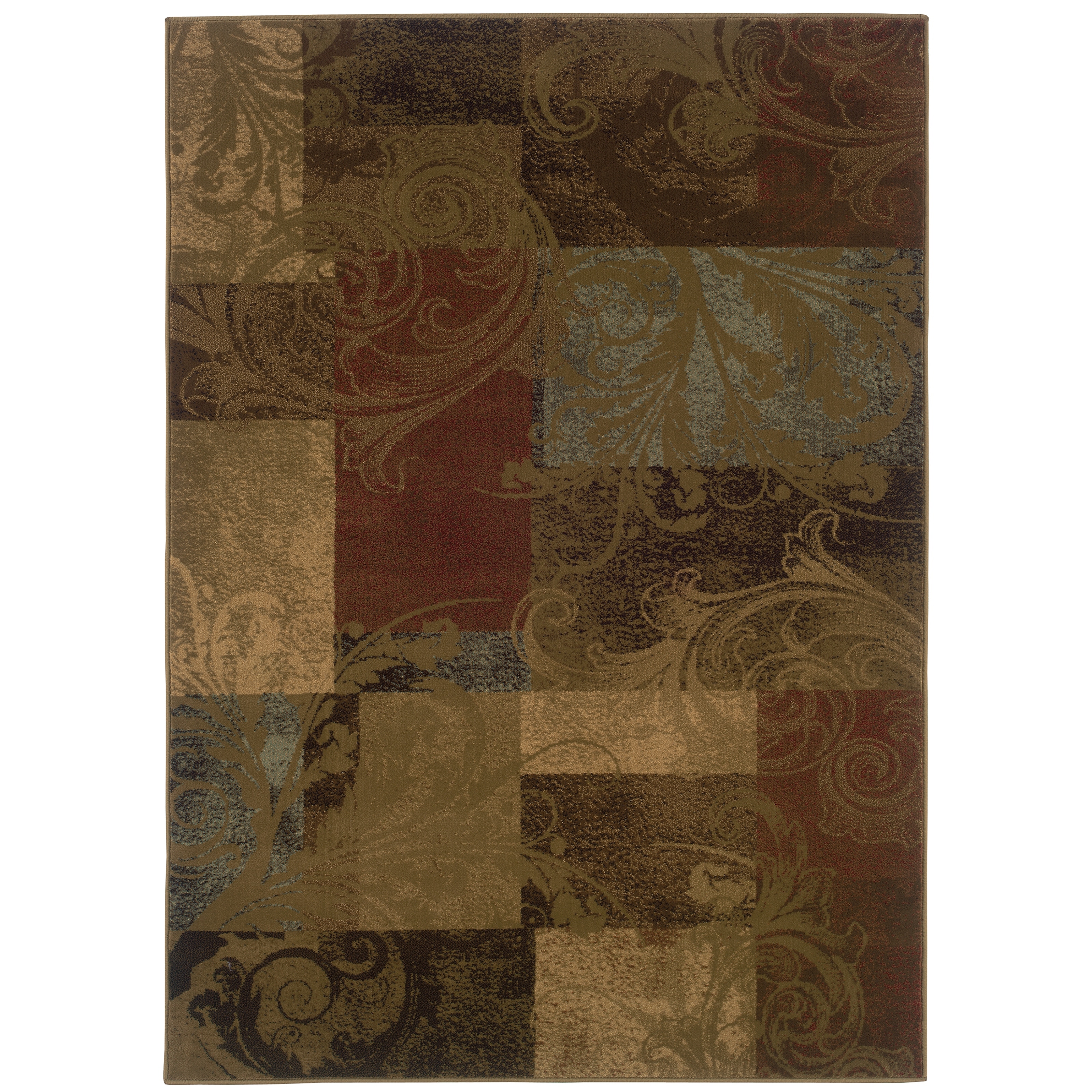Eugene Green Red Geometric Casual Area Rug