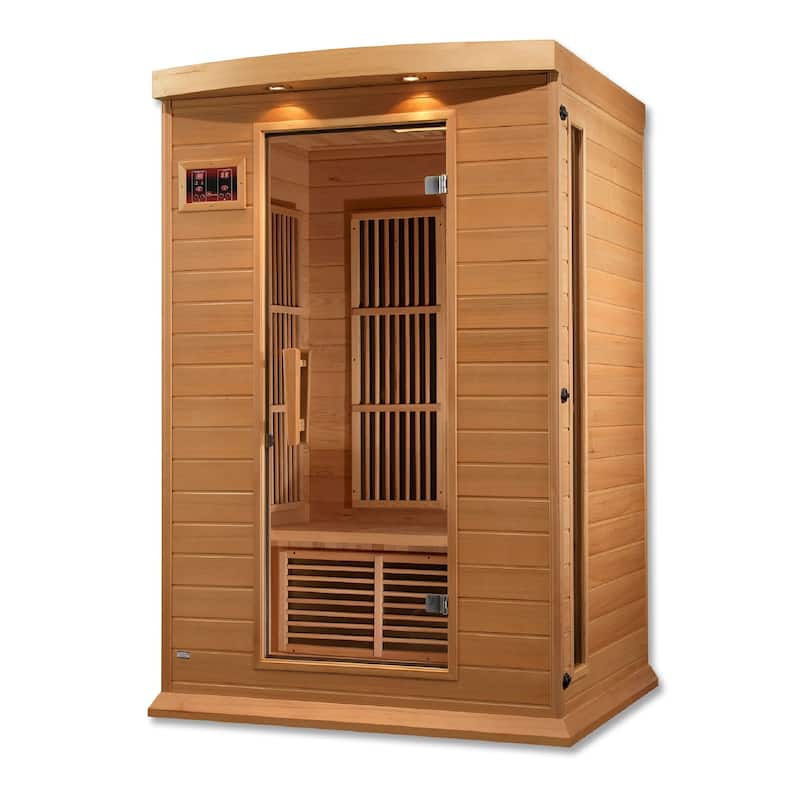 Dynamic Saunas Toulouse 2 Person Infrared Sauna w/Speakers, Canadian Hemlock - 74.80 x 41.30 x 47.20 inches