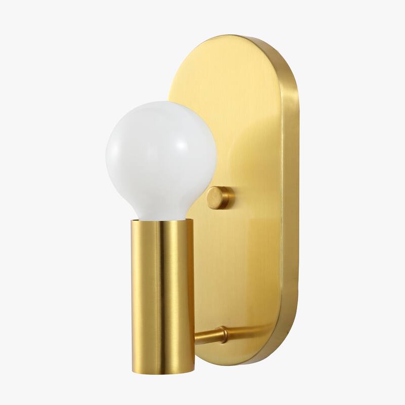 SAFAVIEH Lighting Irima Wall Sconce (Set of 2) - Satin Brass/Opal - 5"W x 4"D x 10"H