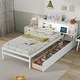 preview thumbnail 9 of 16, Twin Size Bed Frame with LED Light and Bookcase Headboard