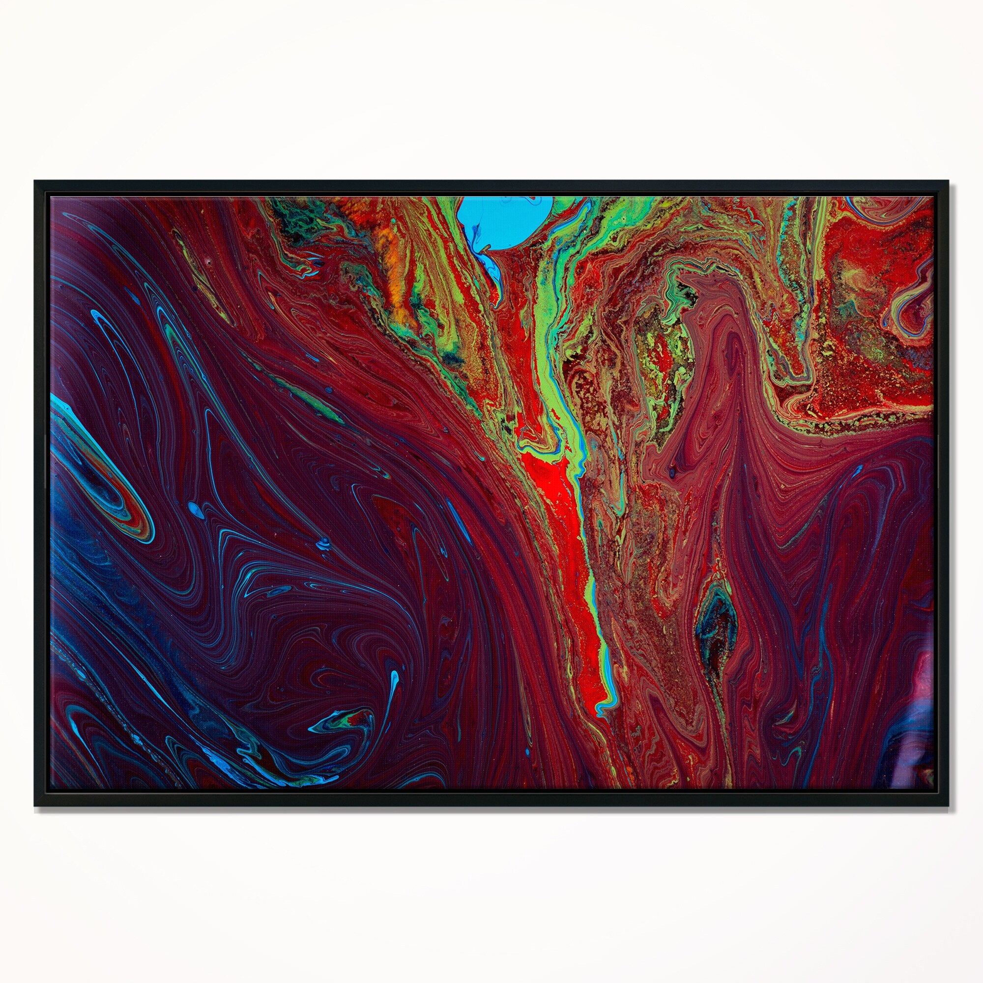 Shop Designart Dark Red Abstract Acrylic Paint Mix Abstract Art