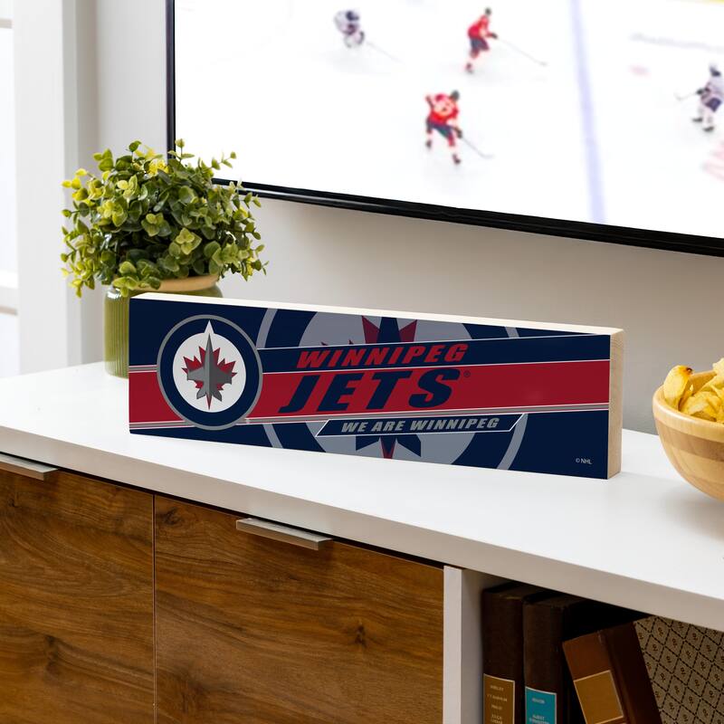 Winnipeg Jets Wooden Tabletop Mantel Shelf Sign - 5" x 18"