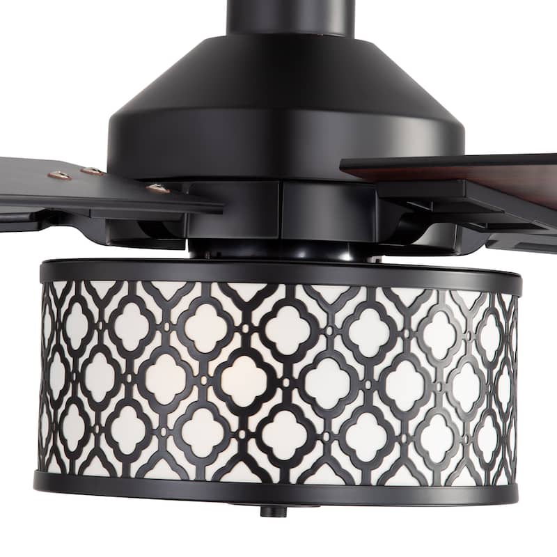 52" Reversible 5-Blade Caged Ceiling Fan with Light and Remote