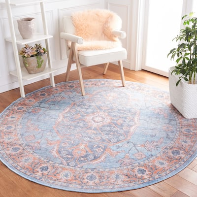 SAFAVIEH Serapi Machine Washable Steffie Medallion Distressed Rug