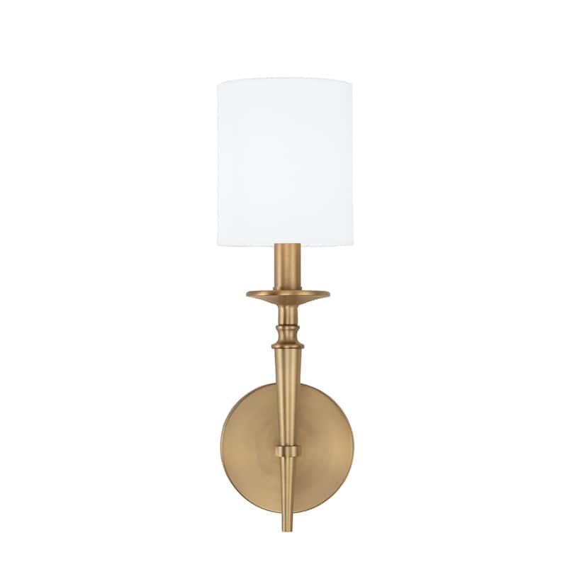 Abbie 1-light 5-inch Wall Sconce w/ White Fabric Shade