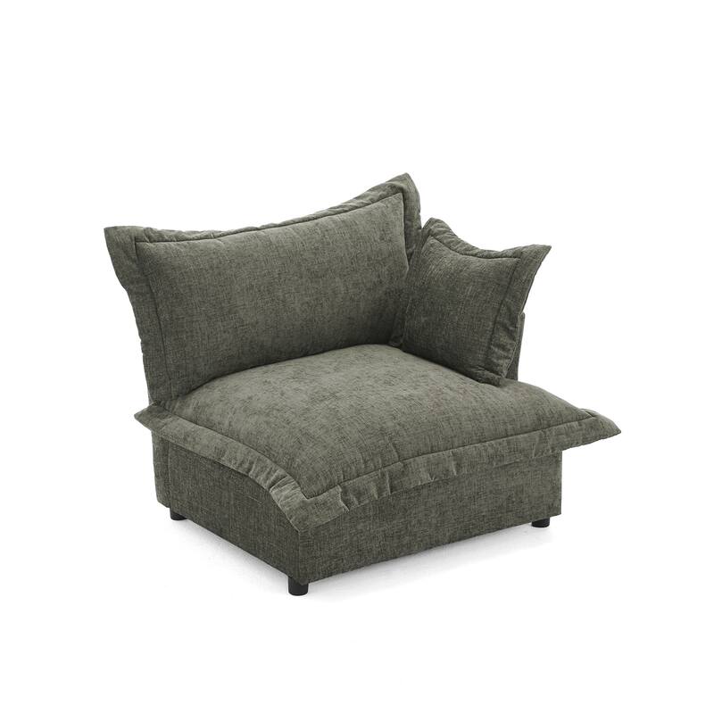 40"W Oversized Upholstered Chenille Comfy Cloud Corner Accent Chair