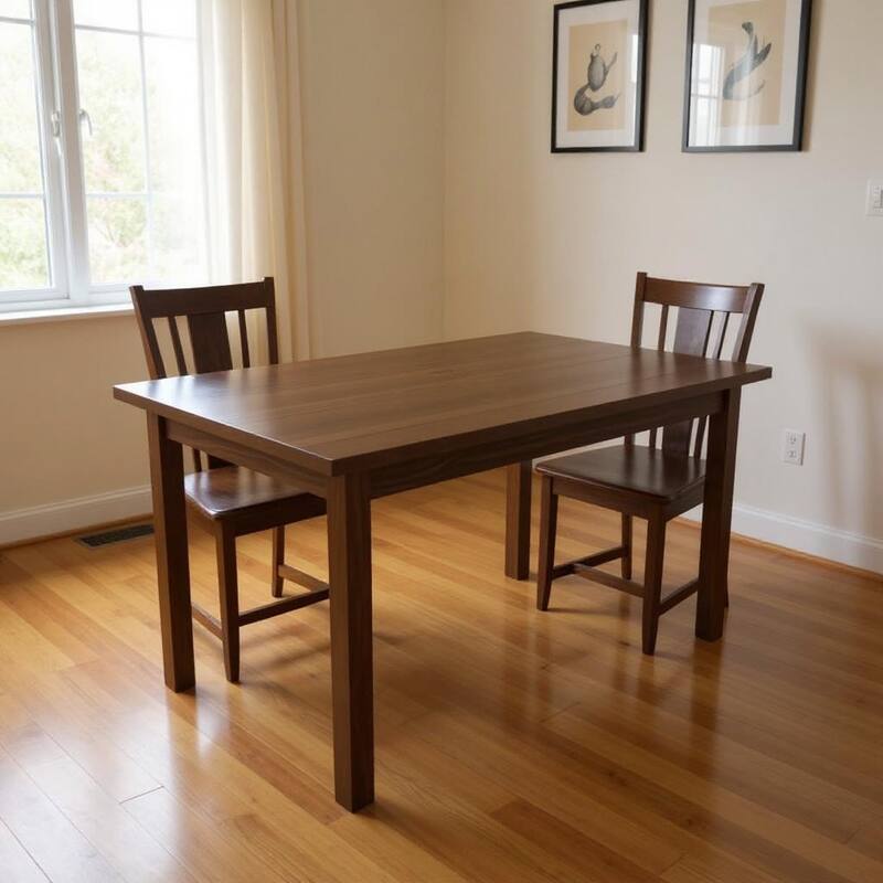 HomeRoots 60" Raw Umber Solid Wood Dining Table - 60.00 in. x 30.00 in. x 27.00 in. - Raw Umber - 60.00 in. x 30.00 in.  x 27.00 in.