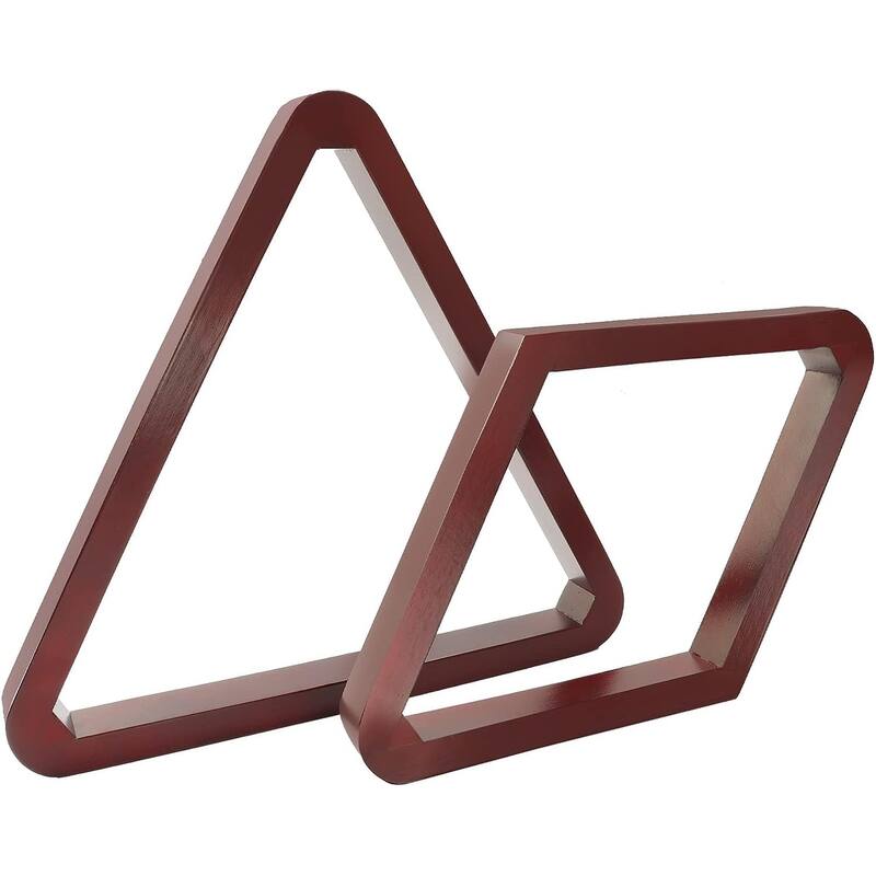 GSE™ Heavy-Duty Mahogany Solid Wood Billiard 8-Ball Triangle/9-Ball Diamond Pool Ball Racks for 2-1/4" Pool Balls - Triangle & Diamond Rack Set