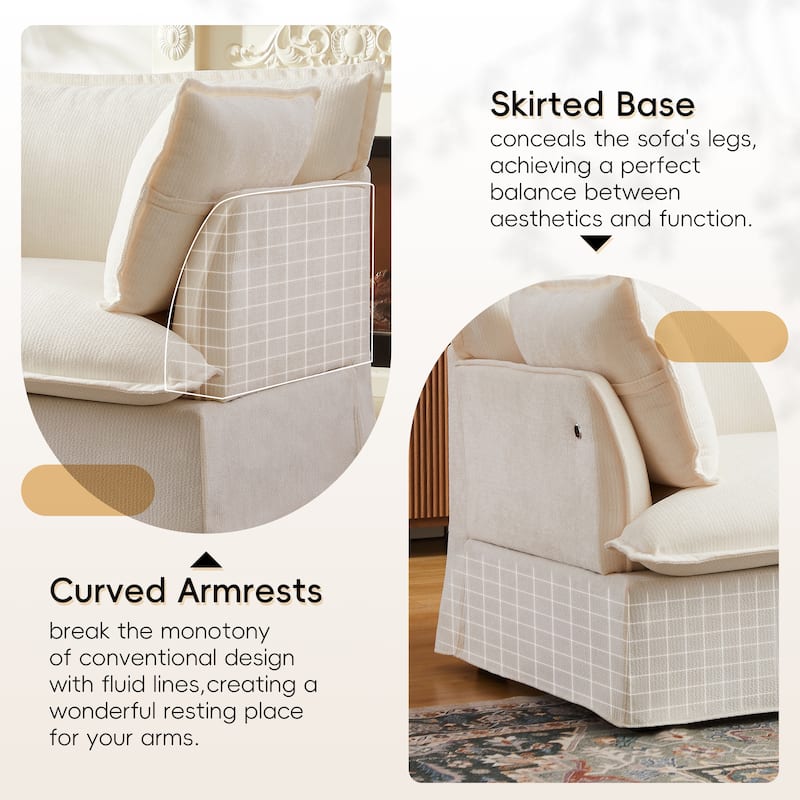 47.2" Oversized Single Sofa Chair Accent Chair with Charging Ports, Chenille Armchair Lounge Chair for Living Room Apartment