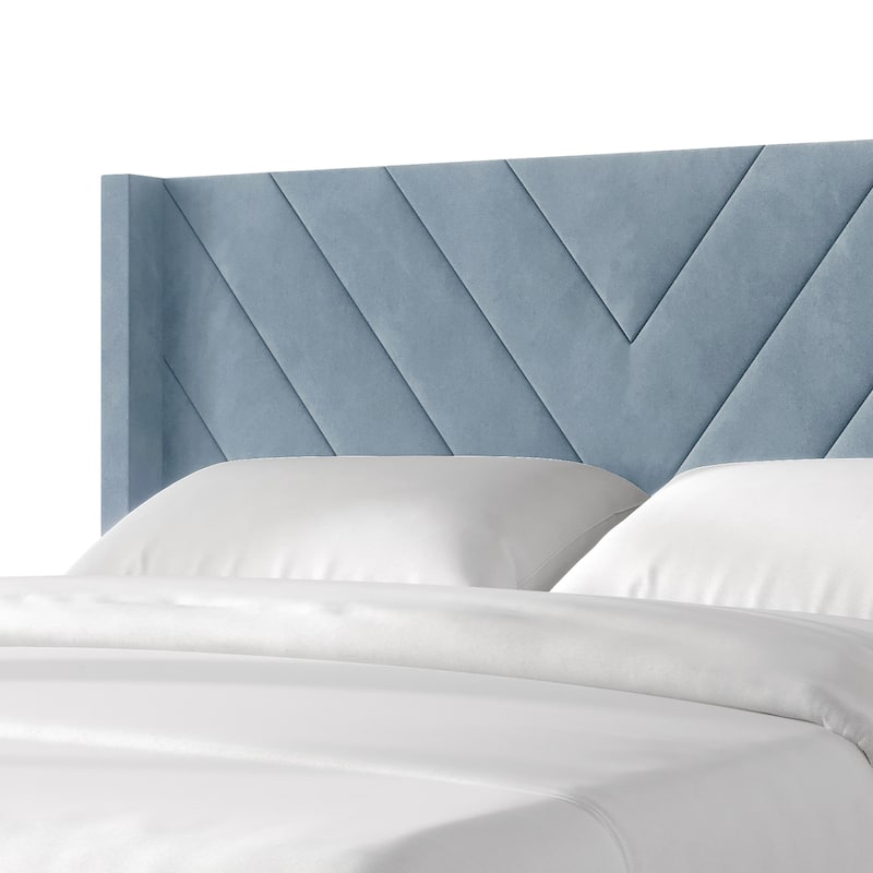 CraftPorch Sophisticated Wingback Upholstered Velvet Bed