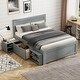 preview thumbnail 21 of 33, Twin Platform Bed with Drawer and Two Storage Shelves, No Box Spring Needed
