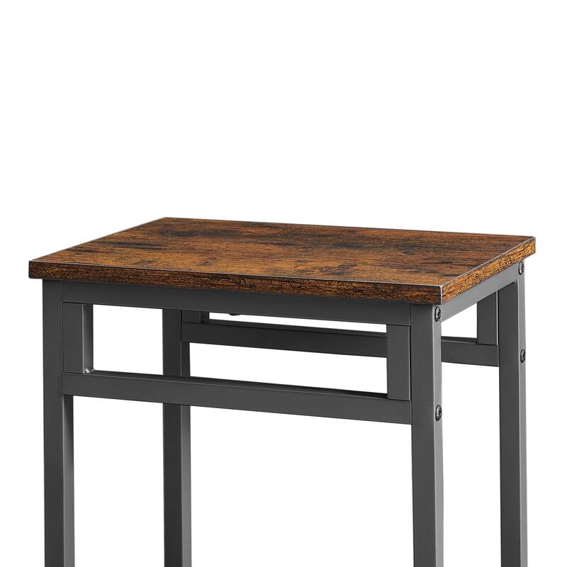 Rustic Style 5-Piece Dining Set with Rectangular Table and 4 High Stools Dining Chairs