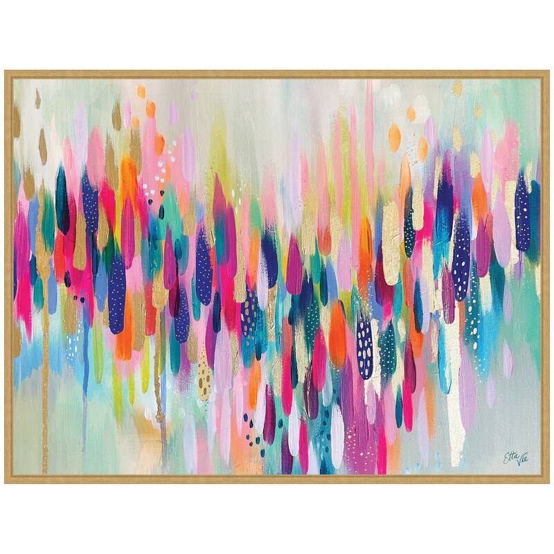 Kate and Laurel Sylvie Brushstroke 154 Horizontal Framed Canvas by Ettavee
