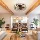preview thumbnail 49 of 105, Caged Ceiling Fan with Light and Remote, 11.8–28 Inch Low Profile Fandelier, 6-Speed Quiet DC Motor, Black/Satin Nickel