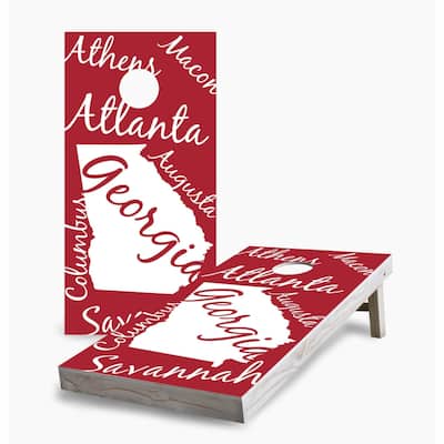 Georgia State Pride Cornhole Game (Choose Wraps or Boards)