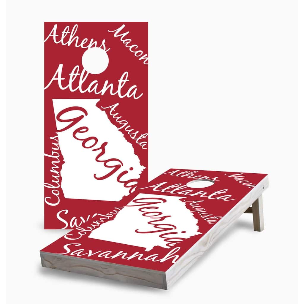 Georgia State Pride Cornhole Game (Choose Wraps or Boards)