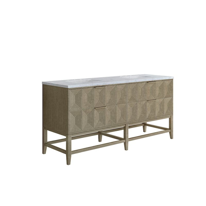 James Martin Vanities Emmeline 72" Double Vanity, Pebble Oak