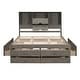 preview thumbnail 11 of 12, Gray Platform Bed wBuilt-in Storage Shelf & 8 Drawers, Kids Storage Beds Bookcase Headboard Space-Saving Beds for Teens Adults