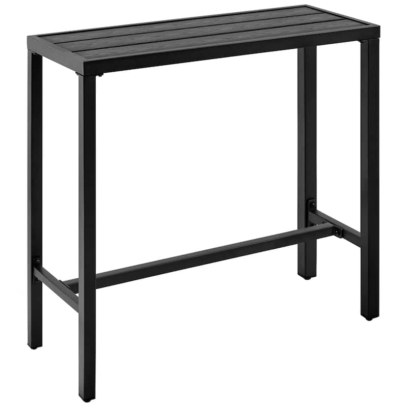 Yaheetech 39in Patio Counter Height Table Square Bar Height Table For Garden - Black