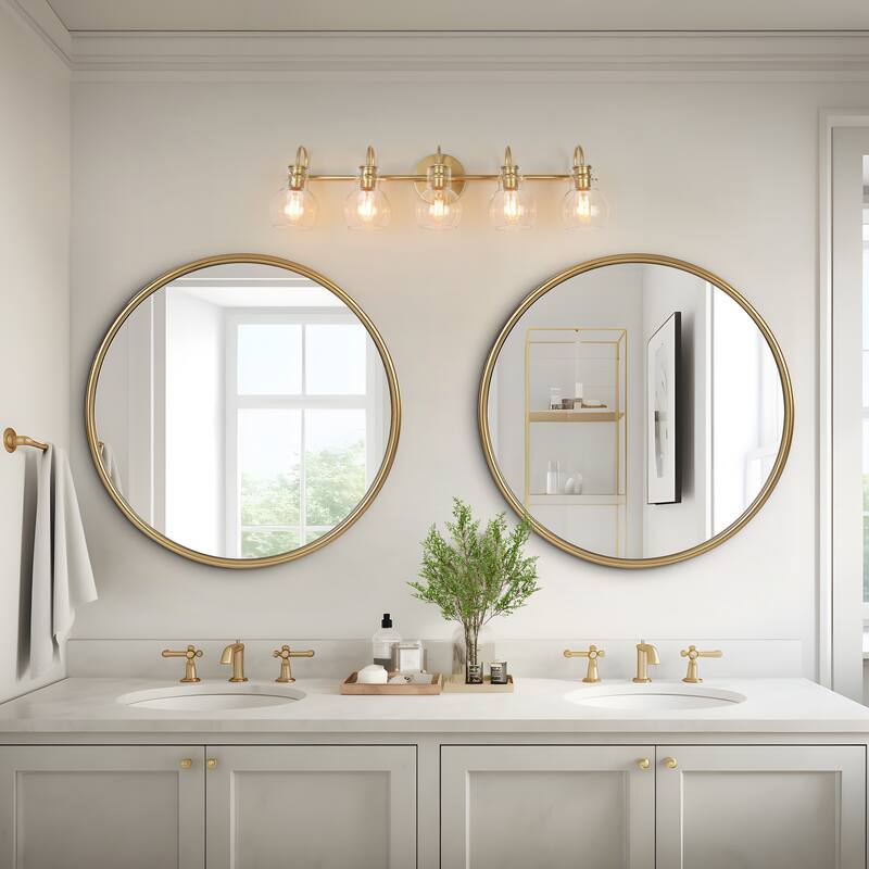 Modern 2/3/4/5-Light Bathroom Vanity Light Globe Glass Wall Sconce Minimalist Design