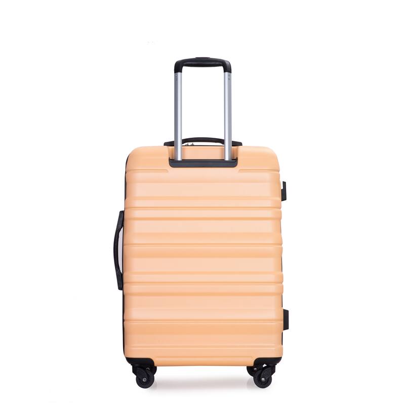 3-Piece, Expandable Luggage, Lightweight Luggage with 2 Hooks, TSA Lock, and Swivel Wheels, for Boarding Travel, Peach