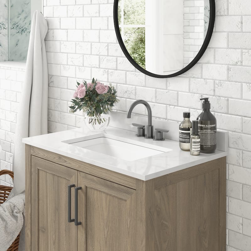 Bathroom Vanity with Undermount Sink and Open Storage Shelf