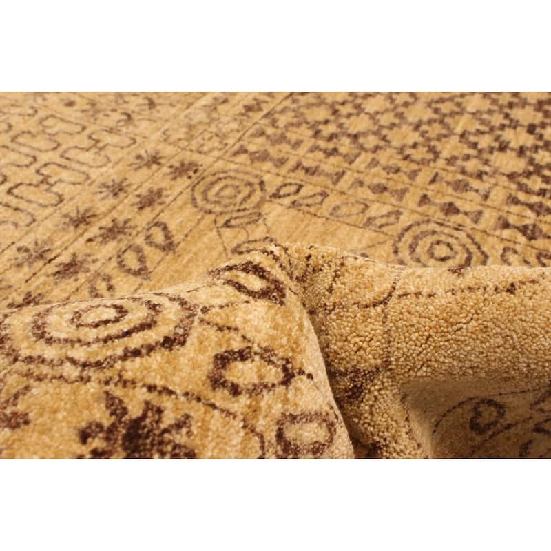 ECARPETGALLERY Hand-knotted Peshawar Ziegler Khaki Wool Rug - 7'11 x 10'0