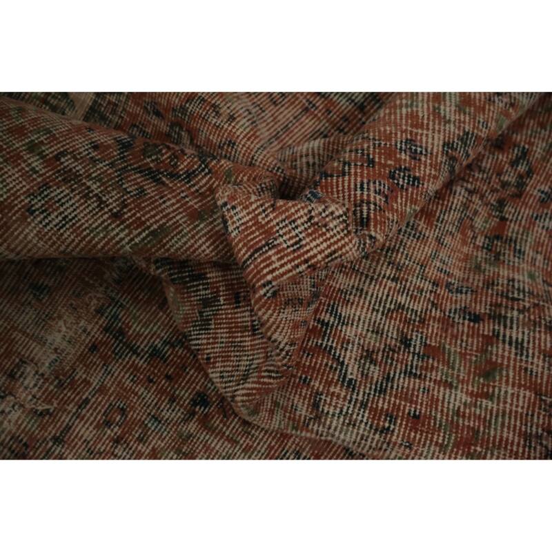 Hand Knotted Oriental 100% Wool Carpet Transitional Floral Oranges & Rust Anatolian Area Rug - 8' 9'' X 5' 10''