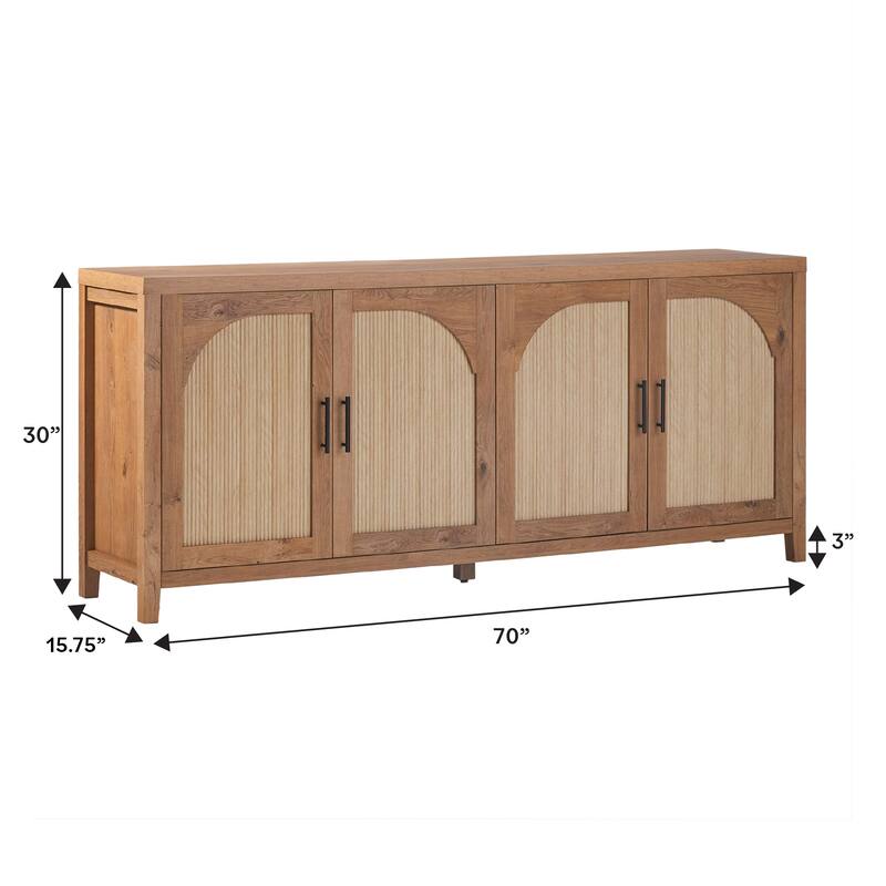 Middlebrook Modern 70-inch Reeded Sideboard with Arched Doors