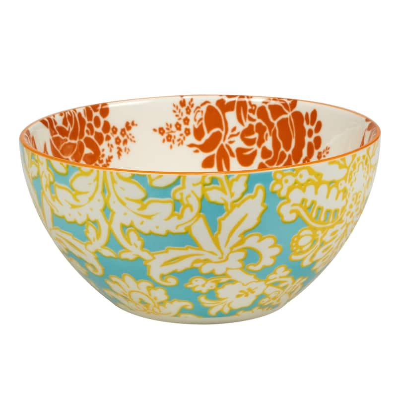 Certified International Damask Floral Assorted Designs All Purpose Bowls, Set of 6