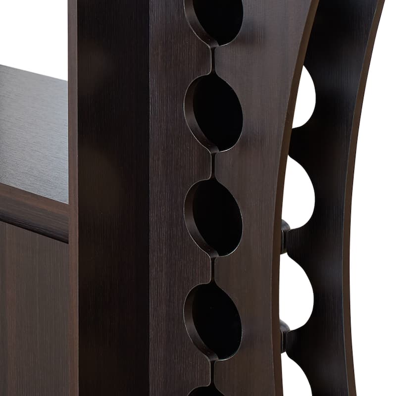 DH BASIC Espresso 12-Bottle Mobile Wine Cabinet by Denhour