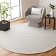 preview thumbnail 85 of 110, SAFAVIEH Handmade Natura Refiqe Wool Rug 4' Round - Silver/Ivory - Round