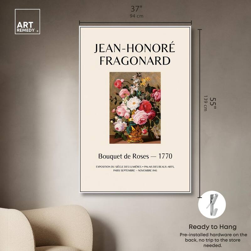 Roses in a Golden Vase Canvas by Art Remedy