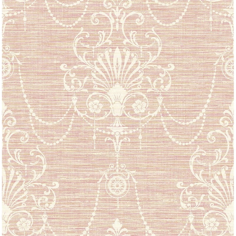 Seabrook Designs Roksolana Chandelier Damask Unpasted Wallpaper