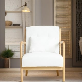 Modern Upholstered Accent Chair with Wood Frame - Bed Bath & Beyond ...